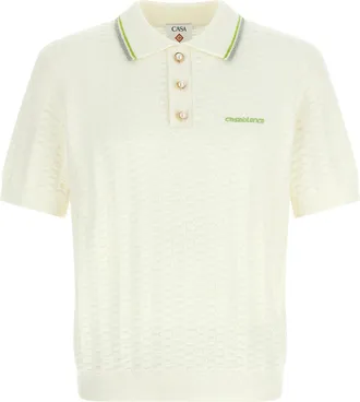 Casablanca White Cotton Polo Mens Shirt