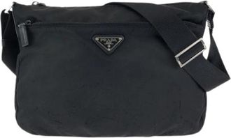 Prada Pre-owned Tessuto Nylon Schoudertas - Dames - Vintage Schoudertas - Zwart - ONE Size - Nylon - Vintage