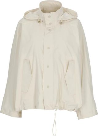 Fabiana Filippi High-Neck Hooded Jacket - Dames - Zomerjassen - Beige - 2XS - Katoen - Jassen