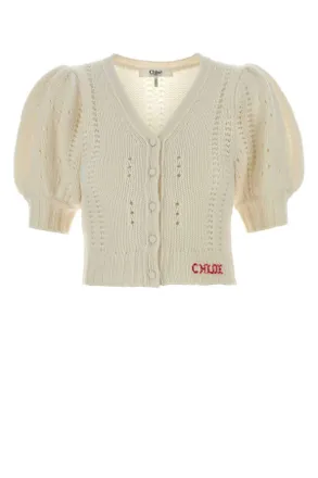 Chlo&eacute; Ivory Wool Blend Cardigan