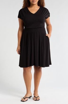 Universal Standard Piper Stretch Jersey Dress in Black at Nordstrom, Size 2Xl