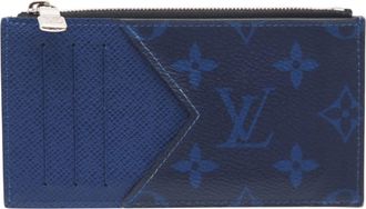 Louis Vuitton Blue Leather Coated Canvas Coin Purse/Coin Case (Pre-Owned)