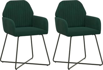 vidaXL Sillas De Comedor 2 Uds. Terciopelo Verde Oscuro Vidaxl