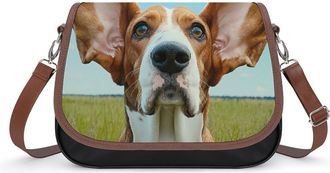 Generic Basset Hound Dog Funny Small Womens Crossbody Bags Shoulder Handbag with Adjustable Strap for Travel