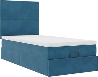 vidaXL Vidaxl - Estructura De Cama Otomana Colchones Terciopelo Azul Oscuro