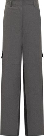 Stella McCartney Rechte Broek - Dames - Straight fit broeken - Grijs - XS - Wol - Broeken