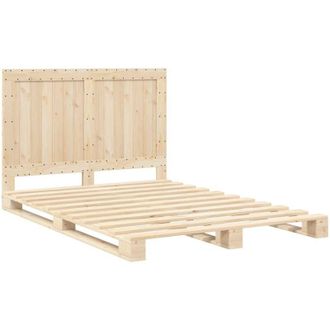 vidaXL Vidaxl - Estructura De Cama Con Cabecero Madera Maciza Pino 140x200 Cm