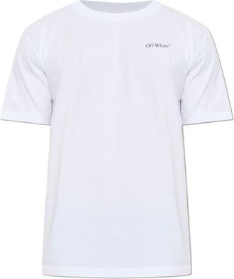 Off-white Tops, Heren, Wit, L, Katoen, T-shirt met logo