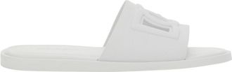 Dolce & Gabbana White Beachwear Logo Slides