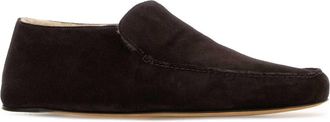 The Row Mens Leo Loafer Brown Suede