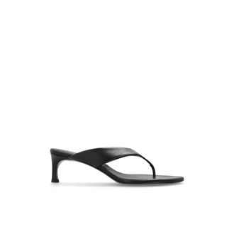 Rotate ROTATE Birger Christensen, Heeled Mules, female, Black, Size: 11 US Leather Heeled Mules