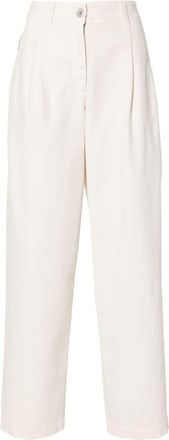 Brunello Cucinelli Baggy pleated jeans - women - Cotton/Eco Brass/Cotton/Elastane - 46 - White