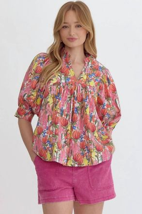 Entro Flower Glam Top In Multi
