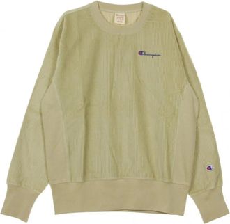 Champion Corduroy Crewneck Crewing Sweatshirt - Heren - Sweatshirts - Beige - M - Hoodies & sweatvesten