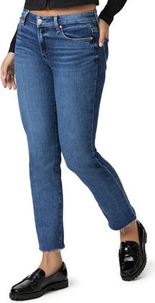Paige Amber Raw Hem Straight Leg Ankle Jeans in A Capella at Nordstrom, Size 30