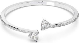 Swarovski Mesmera Attract Crystal Heart Bangle Bracelet in White at Nordstrom, Size Large