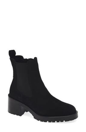 La Canadienne Wave Lug Sole Chelsea Boot in Black Suede at Nordstrom Rack, Size 7.5
