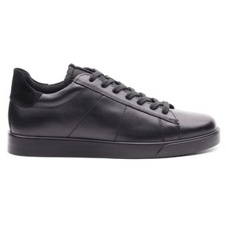Ecco Ecco Street Lite Leather Mens Lace Up Trainers - Black Black - Size:UK 10.5-11