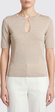 Max Mara Top slim fit in pura seta a maniche corte con girocollo