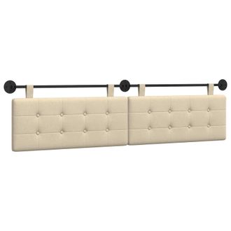 vidaXL Cabecero Colgante Crema Tela Vidaxl