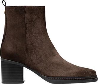 Michael Kors Lex Suede Boot - Dames - Laarzen met Hak - Bruin - 41 EU - Denim - Schoenen