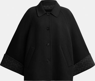 Coach Womens Wool Swing Coat - Black - Size X-Small/Small