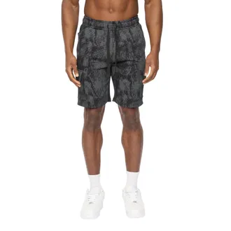 Crosshatch Heren Bardon Camo Cargo Shorts (Zwart Camo)