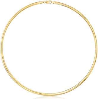 Ross-Simons Italian 4mm 18kt Gold Over Sterling Omega Necklace