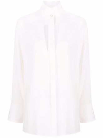 Givenchy cut-out detail silk shirt - women - Silk - 36 - White