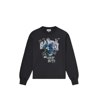Ganni Floral-print Long-sleeve T-shirt