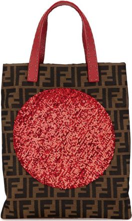 Fendi Pre-owned Fendi Zucca Canvas Sequins Tote Ladies 8BH119