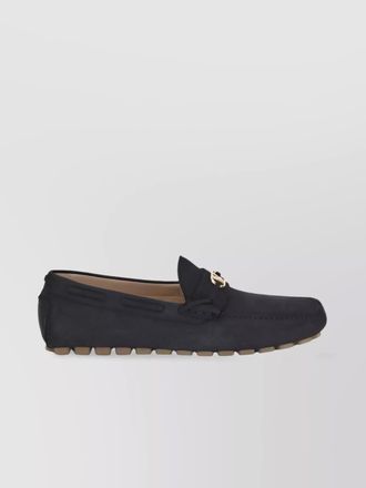 Valentino Garavani suede leather driver loafers