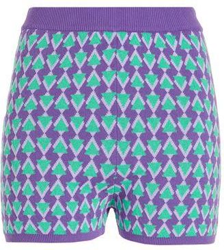 8 by YOOX COTTON BLEND KNITTED JACQUARD SHORTS