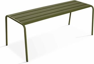 Oviala Banco de jard&iacute;n de acero verde caqui