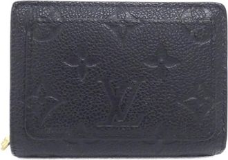 Louis Vuitton Black Leather Wallet (Tri-Fold) (Pre-Owned)