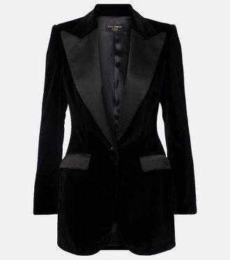 Dolce & Gabbana Cotton-blend velvet tuxedo jacket