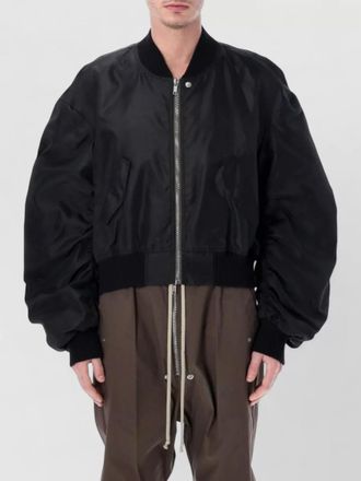 Rick Owens cropped flight jacket ruched sleeves design