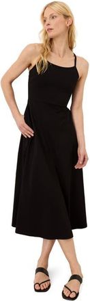 Pact Fit & Flare Midi Dress Made With Organic Cotton in Black at Nordstrom, Size Xx-Large P