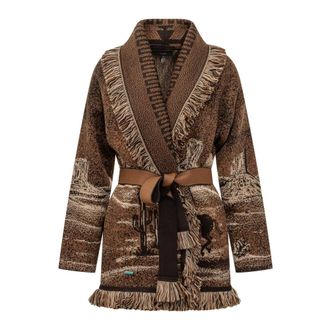 Alanui Truien & Vesten, Dames, Bruin, M, Wild Wild Cardigan
