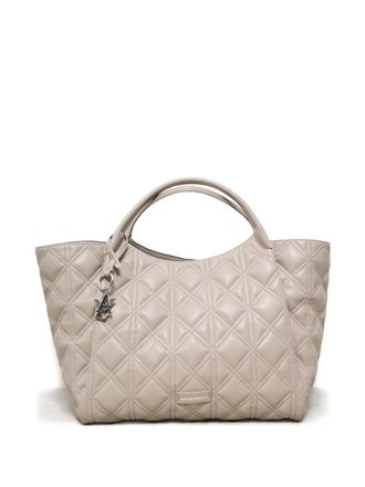 Emporio Armani Borsa tote con motivo a rombi - Toni neutri