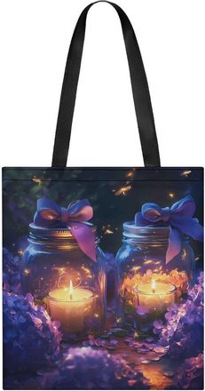 Generic Fireflies Jar Tote Bag for Women Men Shoulder Bags Purses Pouch Handbags