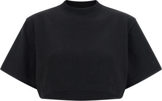 Balenciaga Black Crew Neck Crop T-shirt