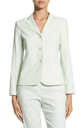Theory Shrunken Linen Blend Jacket in Light Sea Glass at Nordstrom, Size 00
