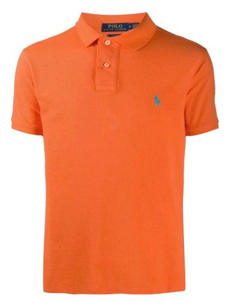 Polo Ralph Lauren logo-print polo shirt - men - Cotton - S - Orange