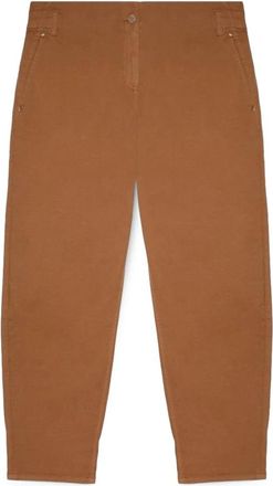 Fiorella Rubino Balloonbroek van katoenmix - Dames - Slim Fit Broeken - Bruin - 3XL - Katoen - Broeken