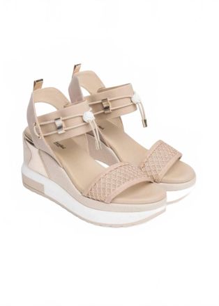 Nero Giardini Womens Utility Wedge Sandals In Palladium