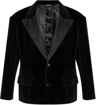 Dolce & Gabbana Fluwelen blazer - Heren - Blazers - Zwart - S - Katoen - Jassen