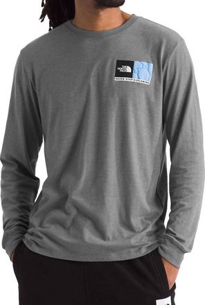 The North Face Long-Sleeve Suspended Tee In Medium Grey Heather
