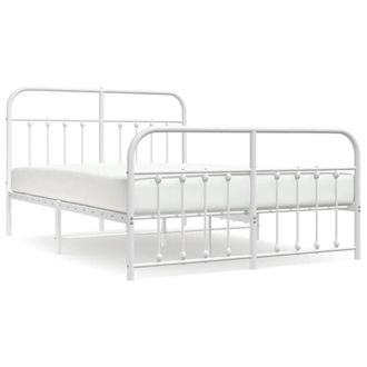 Berkfield Home Metal Bed Frame with Headboard & Footboard White 140x190 cm