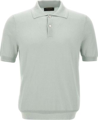 Gran Sasso Tops, Heren, Groen, S, Katoen, Zijden en Katoenen Polo